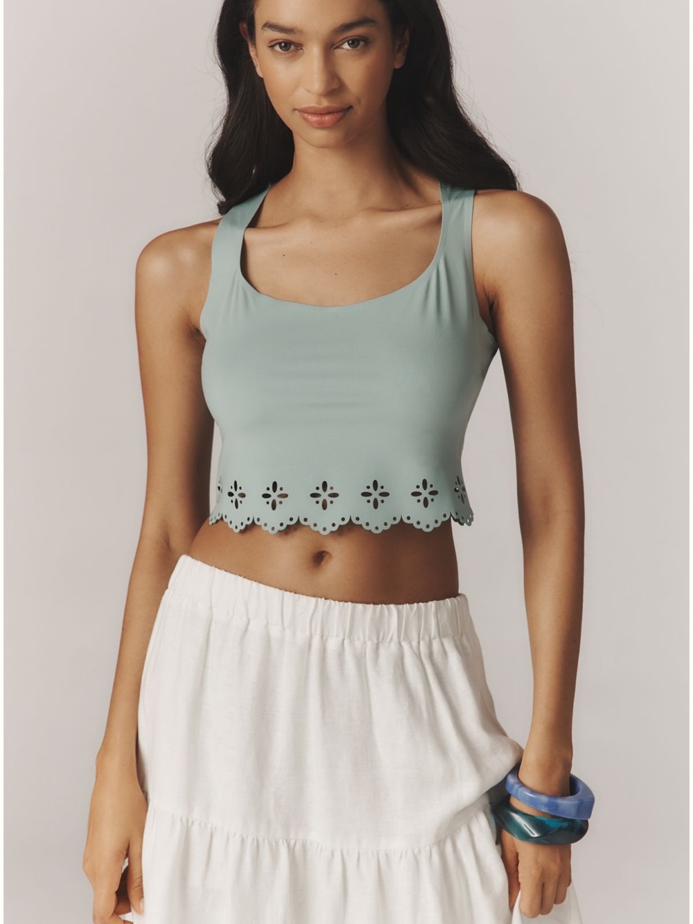 Anthropologie Seamless Minimalist Laser-cut Tank Top Women Size Small